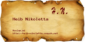 Heib Nikoletta névjegykártya